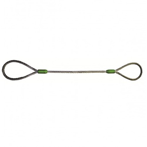 Volunteer 777603 Wire Rope Sling, 1 in Wire Rope Dia, 3 ft Length, Nylon, Eye to Eye